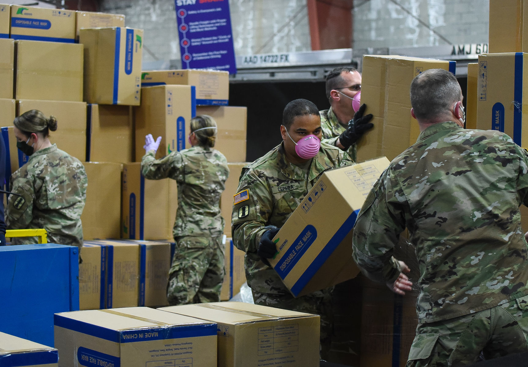 National Guard unloads supplies